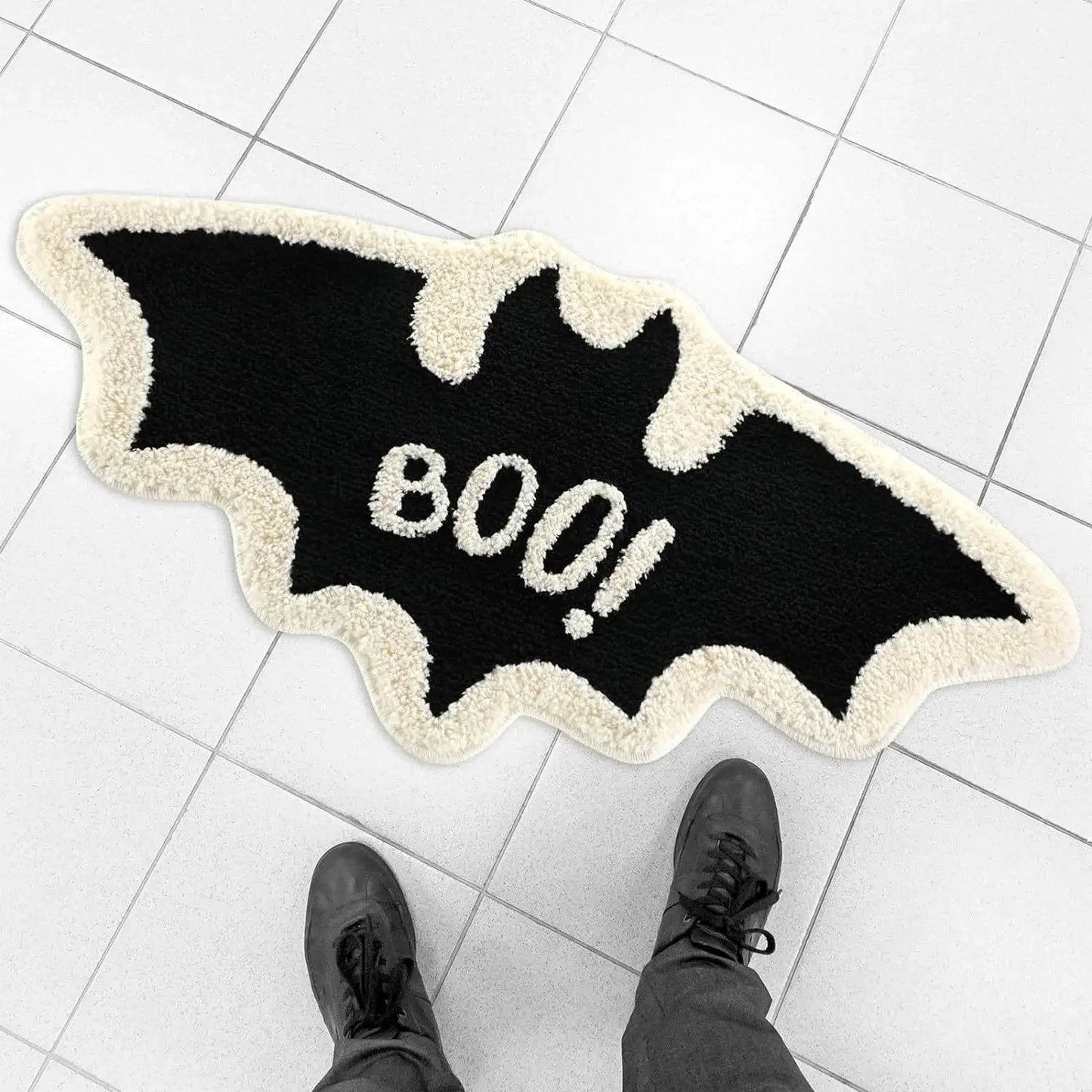 Black Spider Web Ghost Gothic Carpet Rug