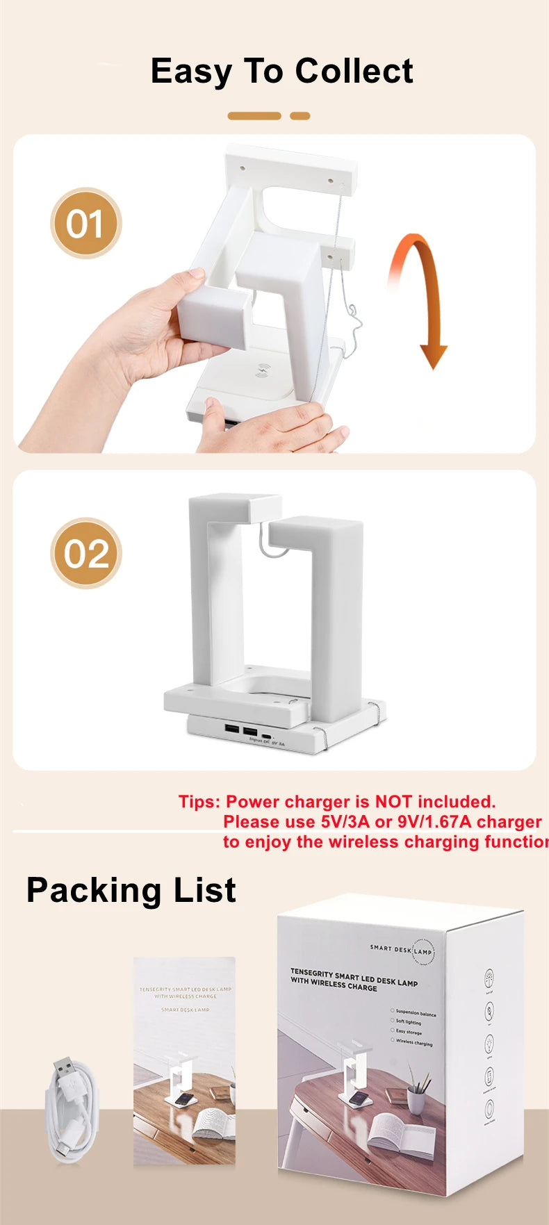 Novelty Floating Levitating Glow Wireless Charging Lamp