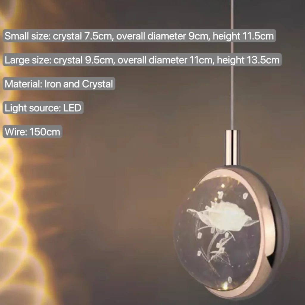 Modern Nordic Crystal Halo Pendant Light