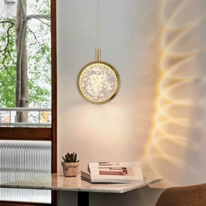 Modern Nordic Crystal Halo Pendant Light