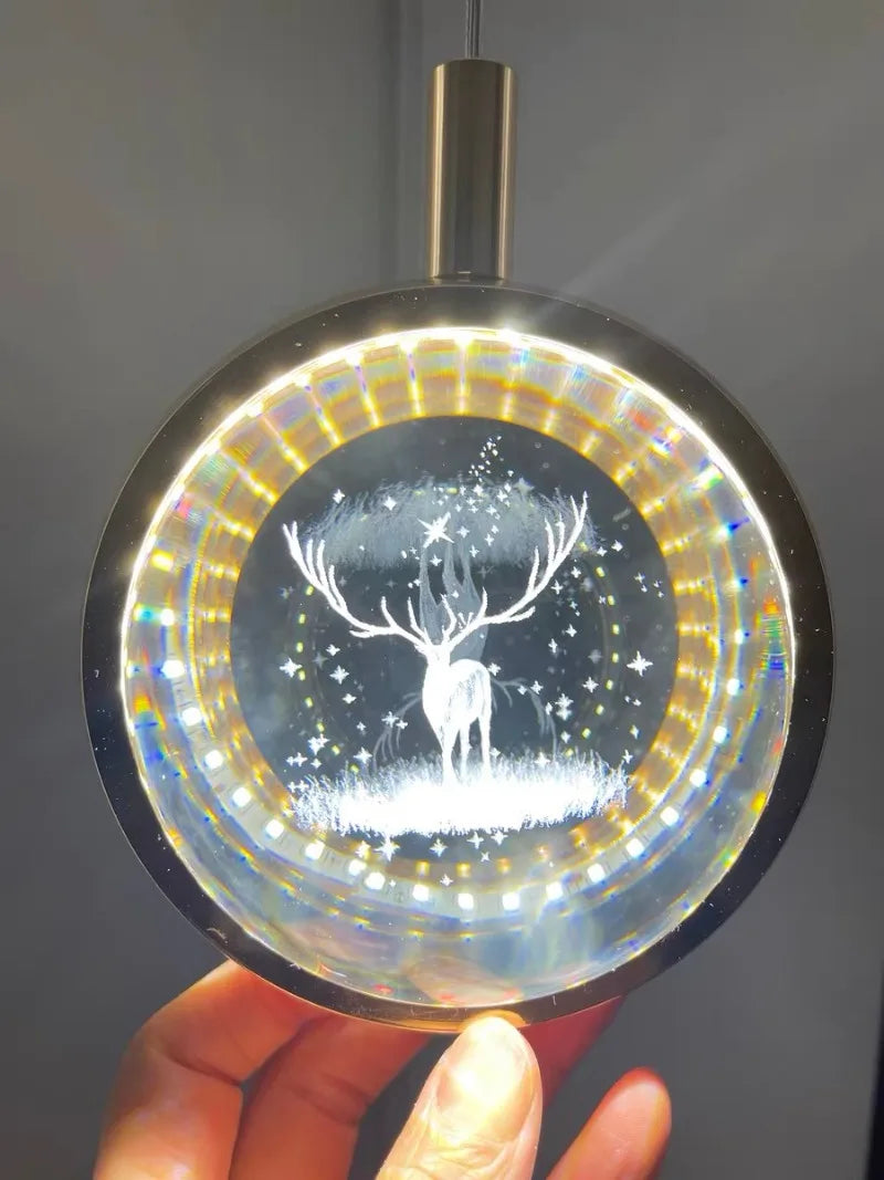 Modern Nordic Crystal Halo Pendant Light