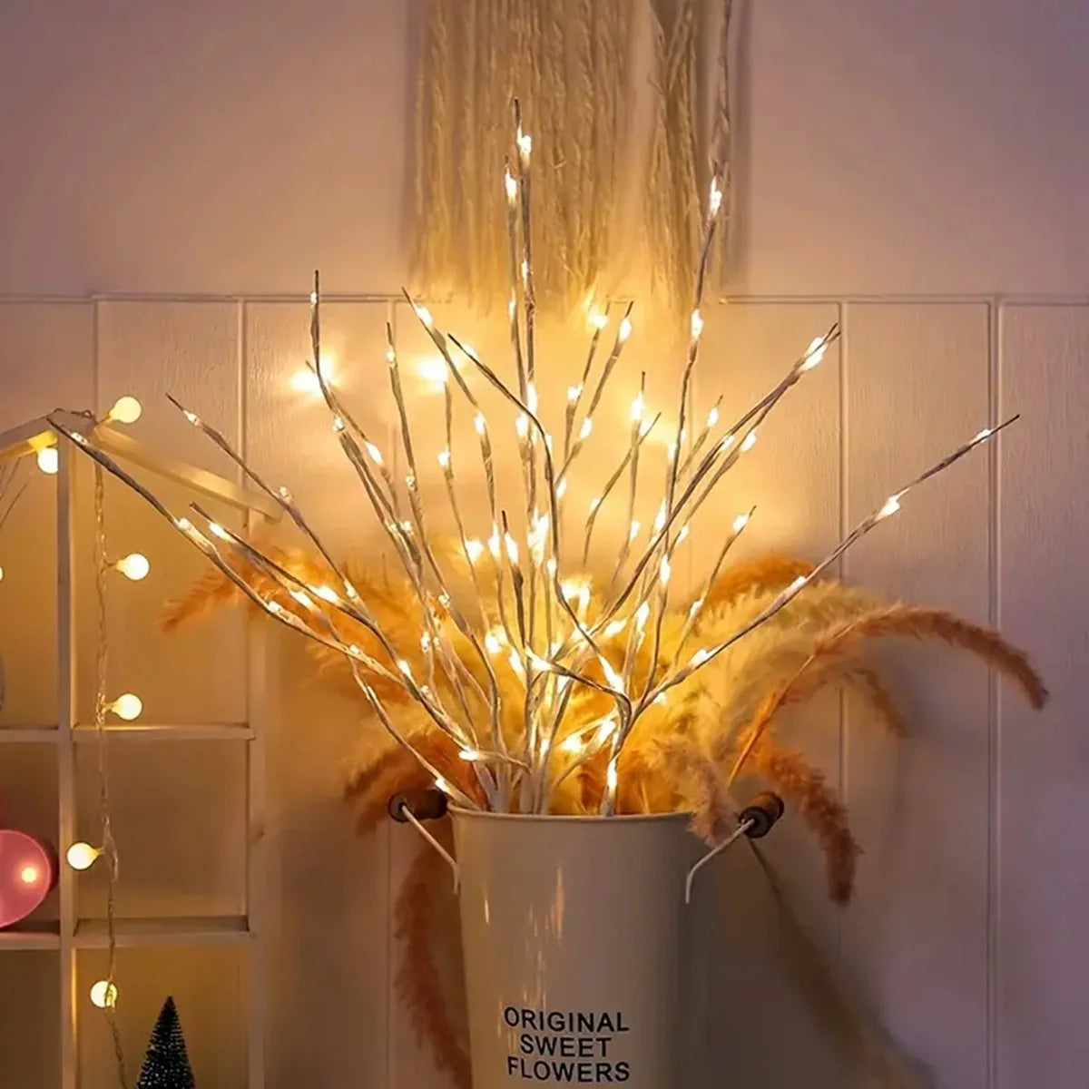 White Birch Branch Fairy LED  Lights
