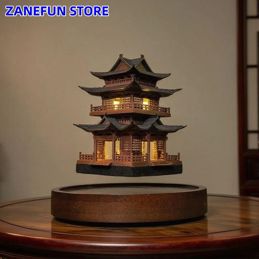 Magnetic Levitating Architectural Floating Tower Desk Decor