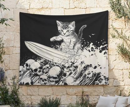 Heavy Metal Kitten Tapestry Unhinged Wall Art