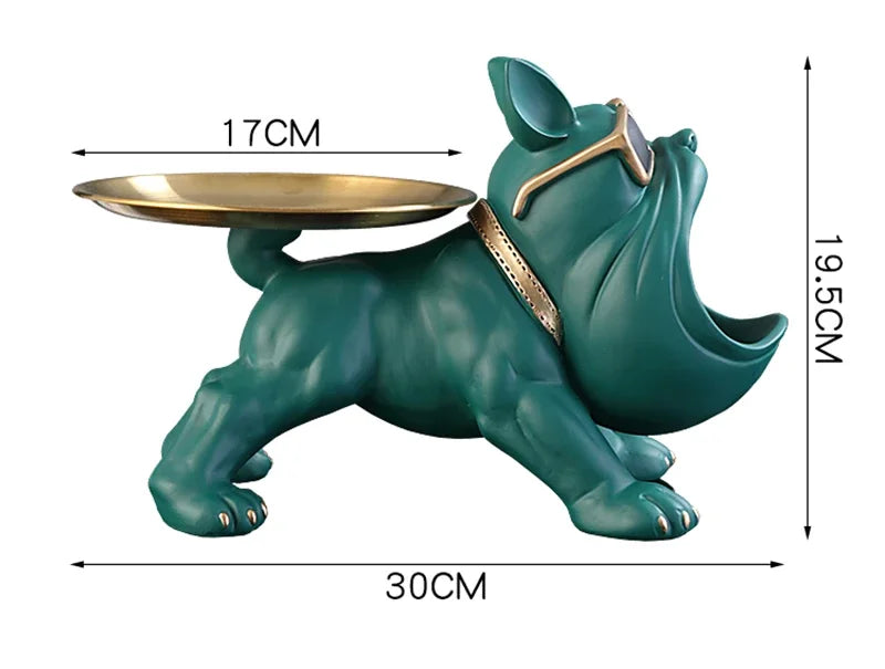 Home Decor Bulldog Figurine Dog Statue Key Storage Box