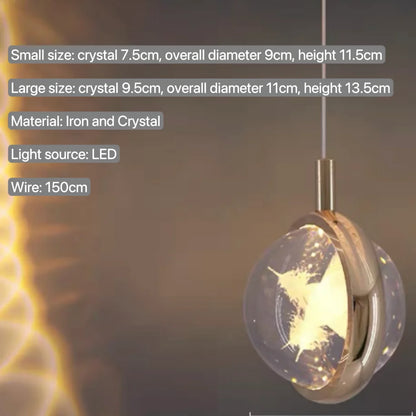 Modern Nordic Crystal Halo Pendant Light