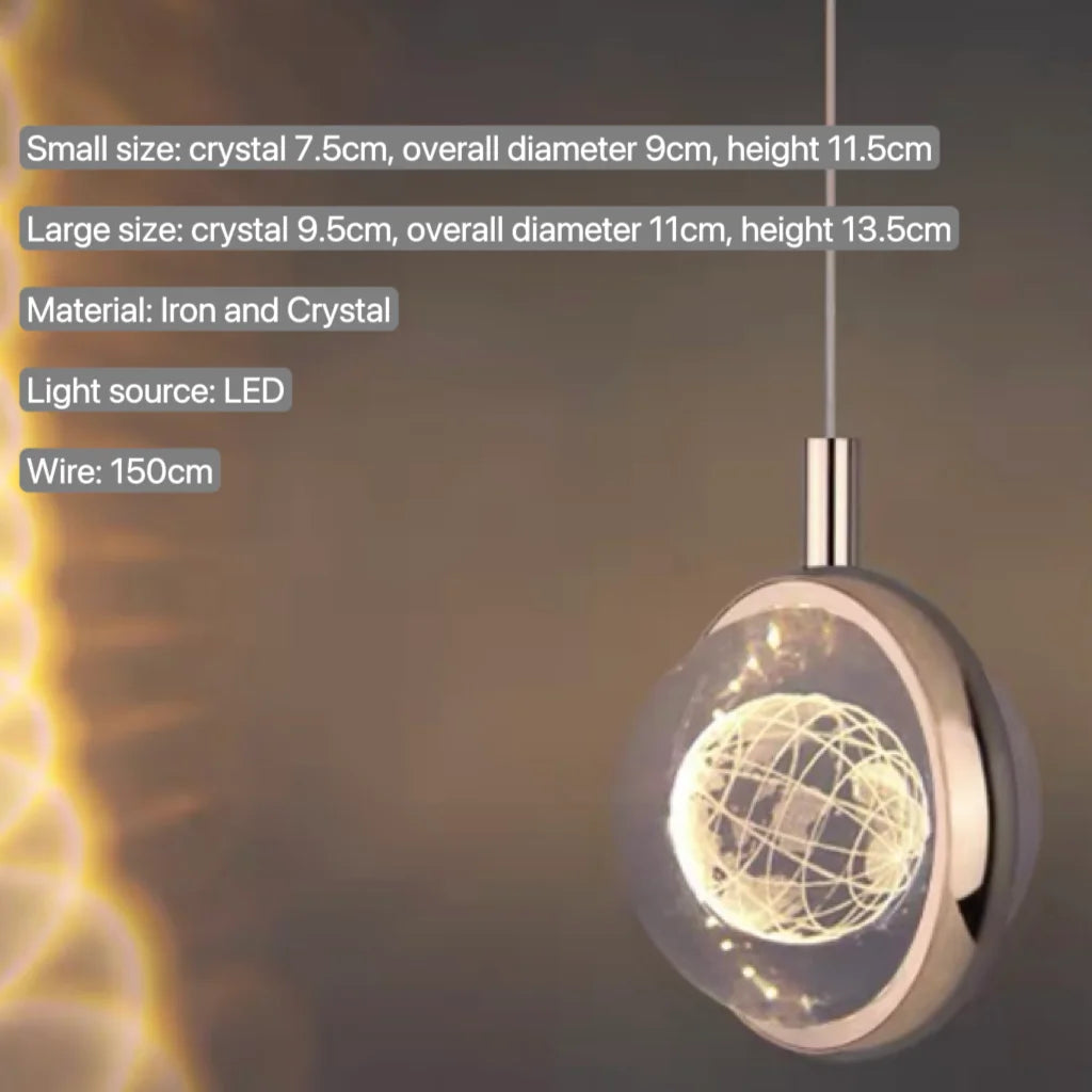 Modern Nordic Crystal Halo Pendant Light
