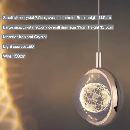 Modern Nordic Crystal Halo Pendant Light