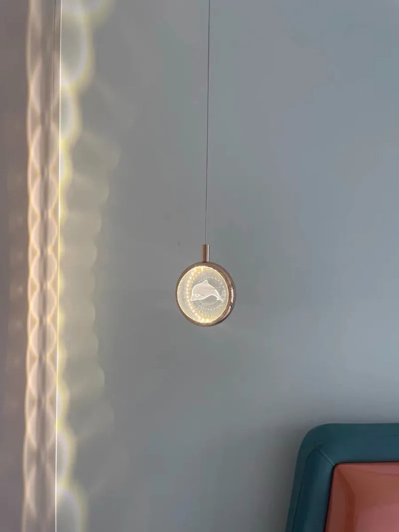 Modern Nordic Crystal Halo Pendant Light