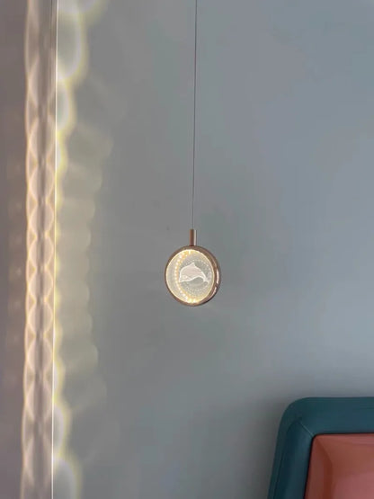 Modern Nordic Crystal Halo Pendant Light