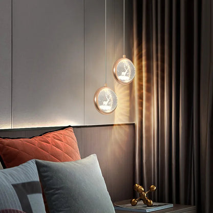 Modern Nordic Crystal Halo Pendant Light