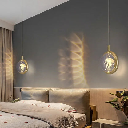 Modern Nordic Crystal Halo Pendant Light