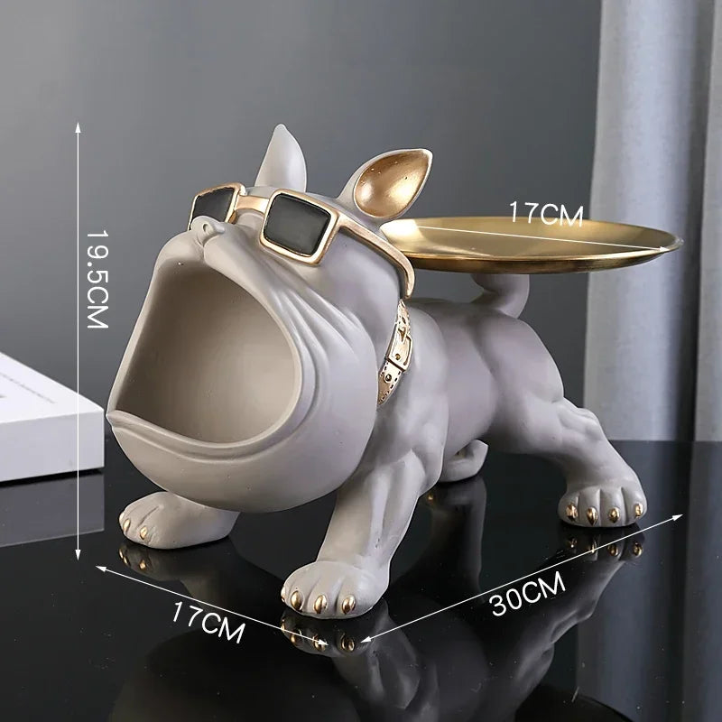 Home Decor Bulldog Figurine Dog Statue Key Storage Box