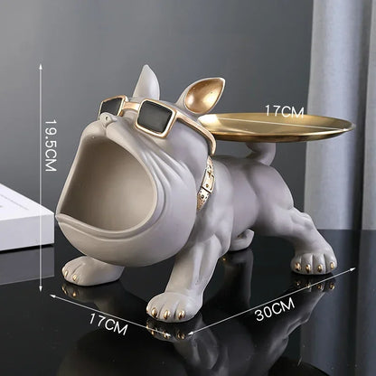 Home Decor Bulldog Figurine Dog Statue Key Storage Box