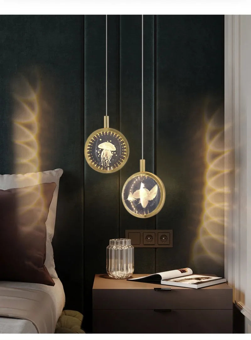 Modern Nordic Crystal Halo Pendant Light