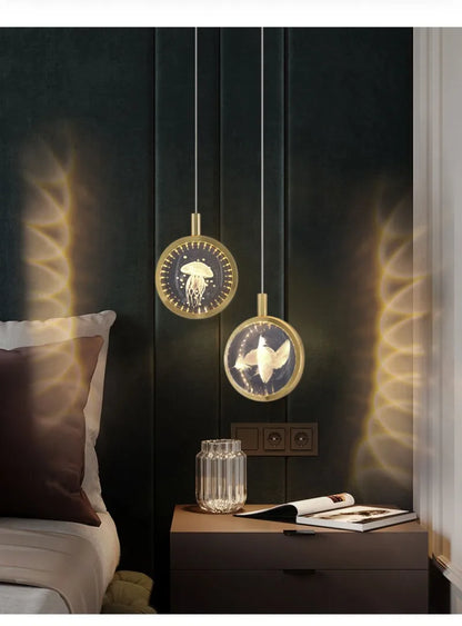 Modern Nordic Crystal Halo Pendant Light