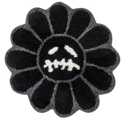 Smiling Face Tufted Rug Flower Art Rug for Bedroom