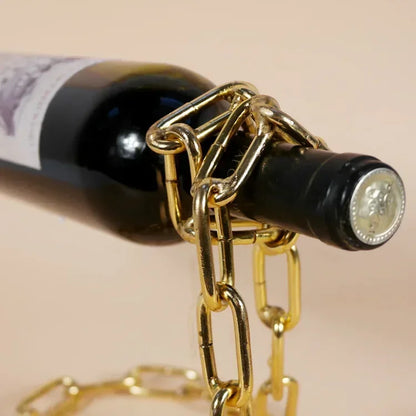 Kitchen Magical Suspension Iron Chain Wine Racks One Bottle Wine Display Racks Stand Holder Dining Room Cellar Bar Decoration