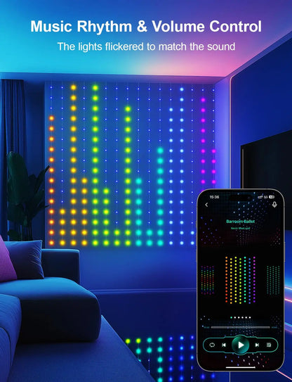 RGB Curtain Smart String Fairy Lights