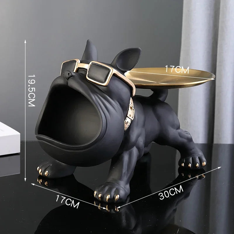 Home Decor Bulldog Figurine Dog Statue Key Storage Box