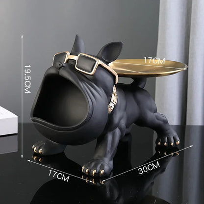 Home Decor Bulldog Figurine Dog Statue Key Storage Box