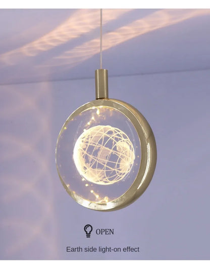 Modern Nordic Crystal Halo Pendant Light