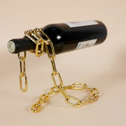 Kitchen Magical Suspension Iron Chain Wine Racks One Bottle Wine Display Racks Stand Holder Dining Room Cellar Bar Decoration