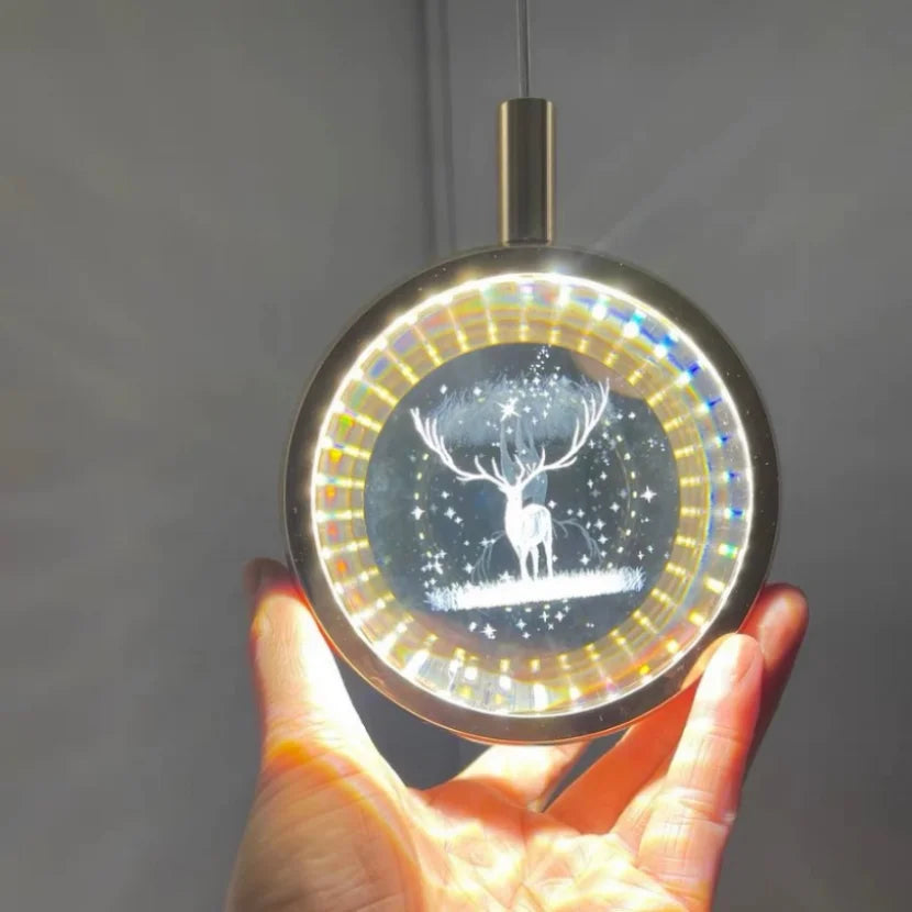 Modern Nordic Crystal Halo Pendant Light