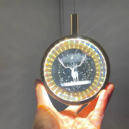 Modern Nordic Crystal Halo Pendant Light