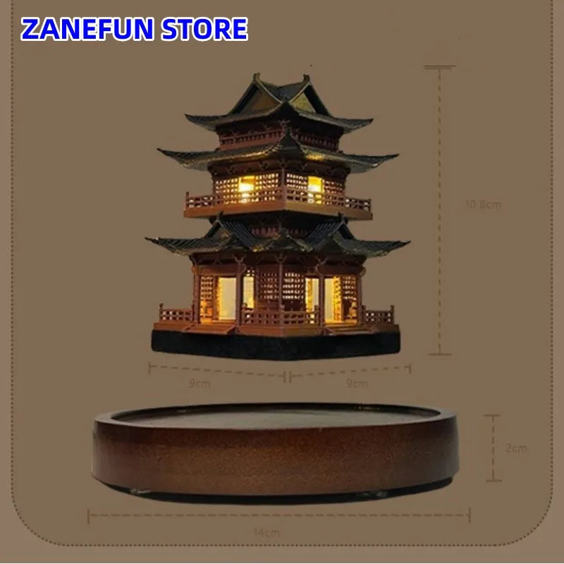 Magnetic Levitating Architectural Floating Tower Desk Decor