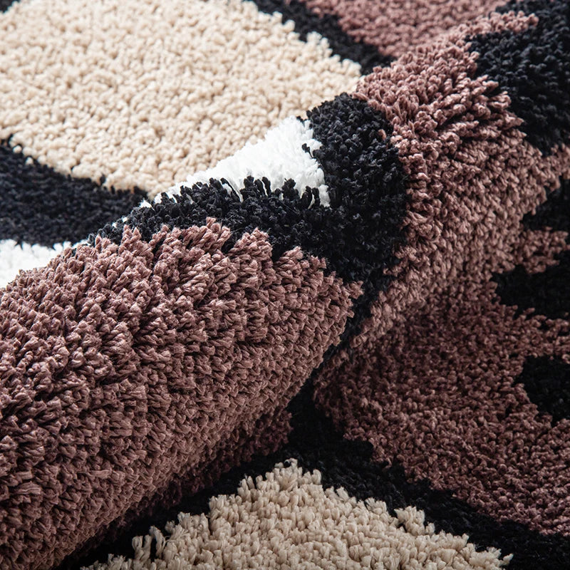 Smiling Face Tufted Rug Flower Art Rug for Bedroom