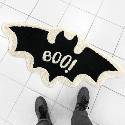 Black Spider Web Ghost Gothic Carpet Rug