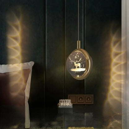Modern Nordic Crystal Halo Pendant Light