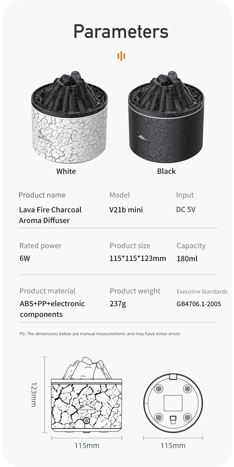 Flame Volcano Humidifier Aroma Diffuser Ultrasonic Mist