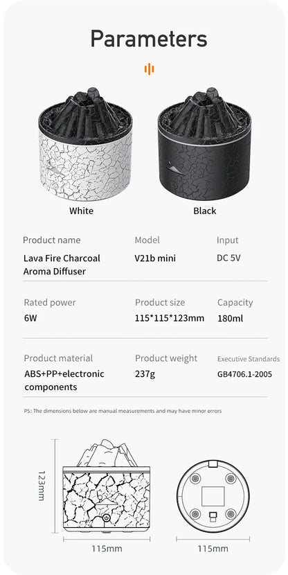 Flame Volcano Humidifier Aroma Diffuser Ultrasonic Mist