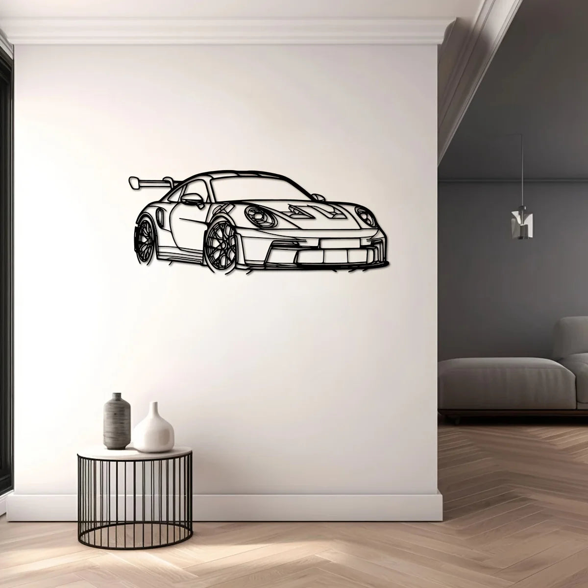 Modern Iron Home Decor Sign, Dynamic Racing Ca Decor