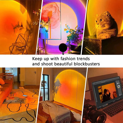 Sunset projection light remote control bedroom decortion