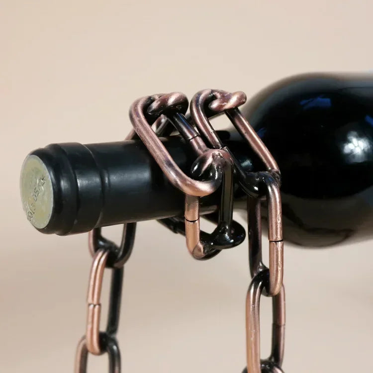 Kitchen Magical Suspension Iron Chain Wine Racks One Bottle Wine Display Racks Stand Holder Dining Room Cellar Bar Decoration