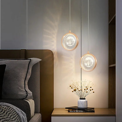 Modern Nordic Crystal Halo Pendant Light