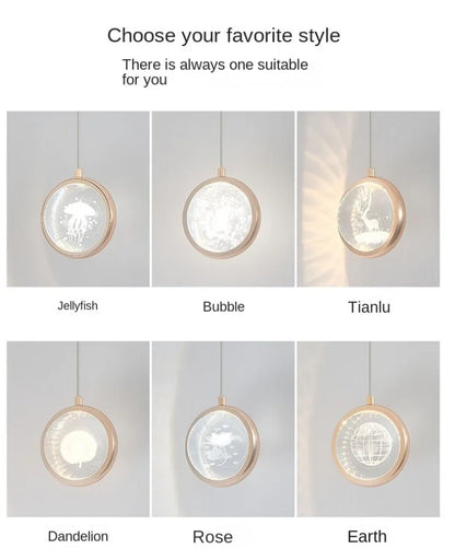 Modern Nordic Crystal Halo Pendant Light