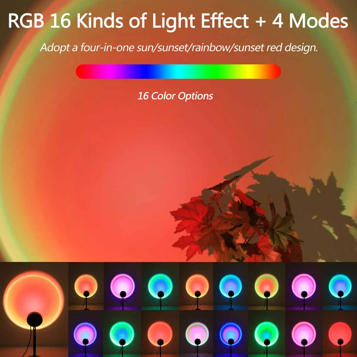 Sunset projection light remote control bedroom decortion