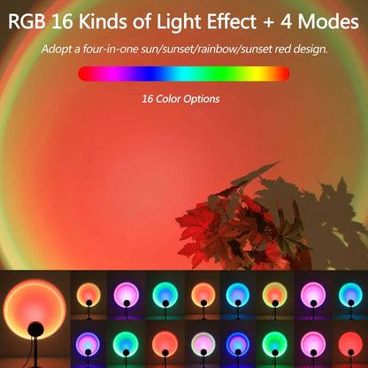 Sunset projection light remote control bedroom decortion