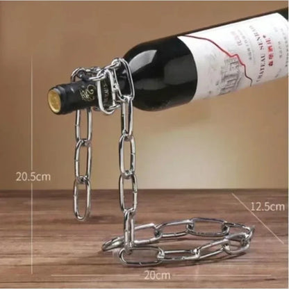 Kitchen Magical Suspension Iron Chain Wine Racks One Bottle Wine Display Racks Stand Holder Dining Room Cellar Bar Decoration