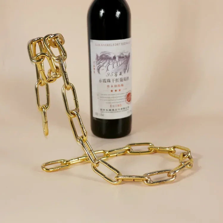 Kitchen Magical Suspension Iron Chain Wine Racks One Bottle Wine Display Racks Stand Holder Dining Room Cellar Bar Decoration