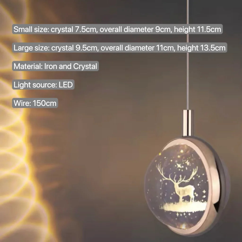 Modern Nordic Crystal Halo Pendant Light