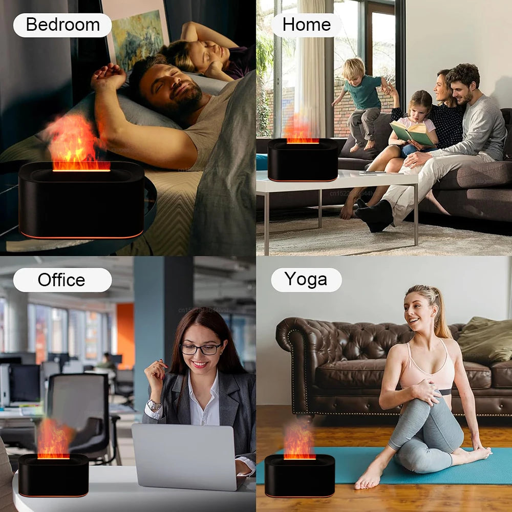 Humidifier USB Desktop Flame Humidifier for Home Mini Air Humidifier