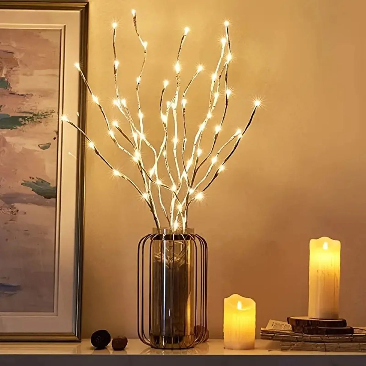 White Birch Branch Fairy LED  Lights