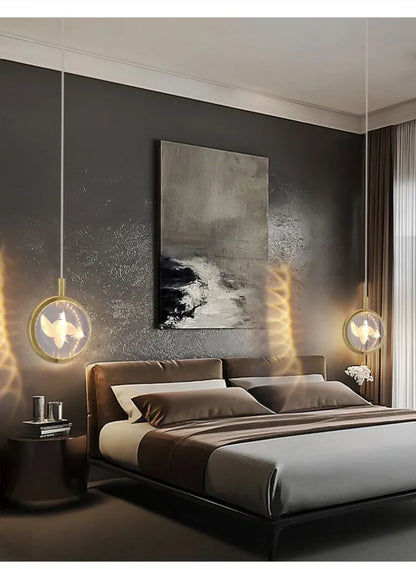 Modern Nordic Crystal Halo Pendant Light