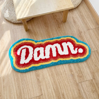 Letter Element Rug Rainbow Fluffy Tufted Rug