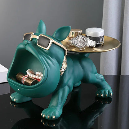 Home Decor Bulldog Figurine Dog Statue Key Storage Box
